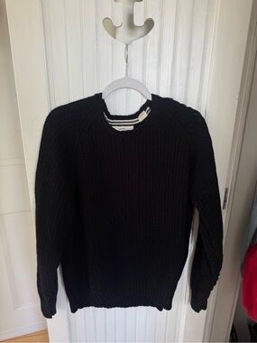 Men's Original Weatherproof Vintage Knit Sweater Black Ribbed Crewneck Sweater